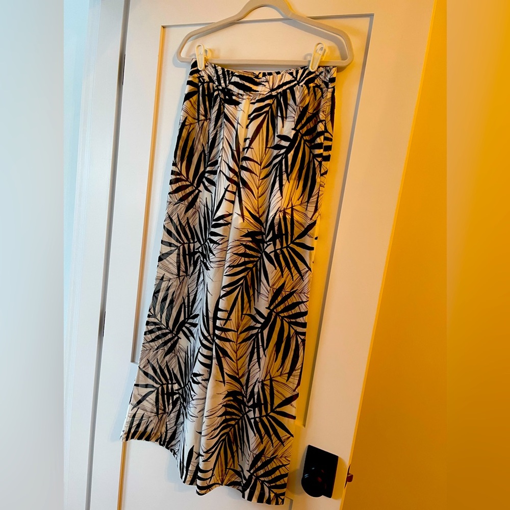 A New Day - sheer tropical print pants (lined at top)